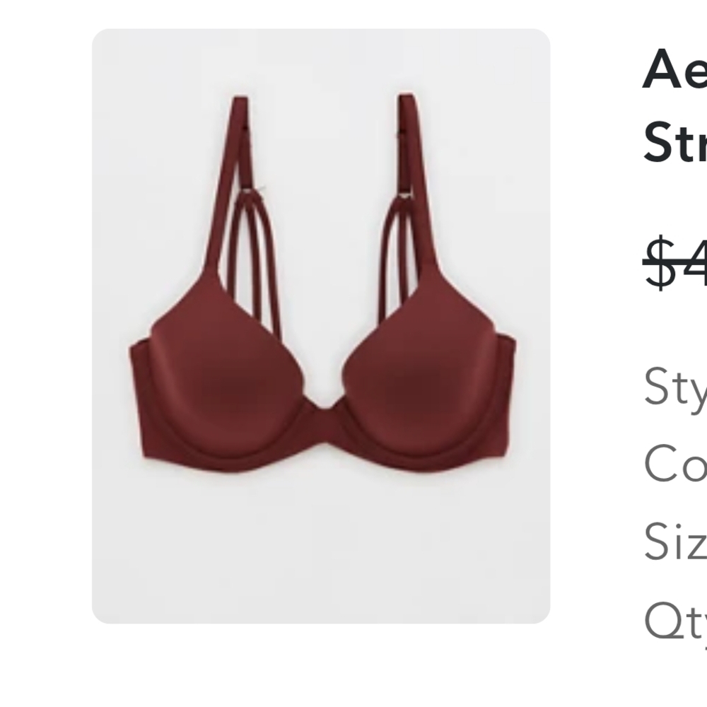 Aerie Real Sunnie Full Coverage Lightly Lined Strappy Bra